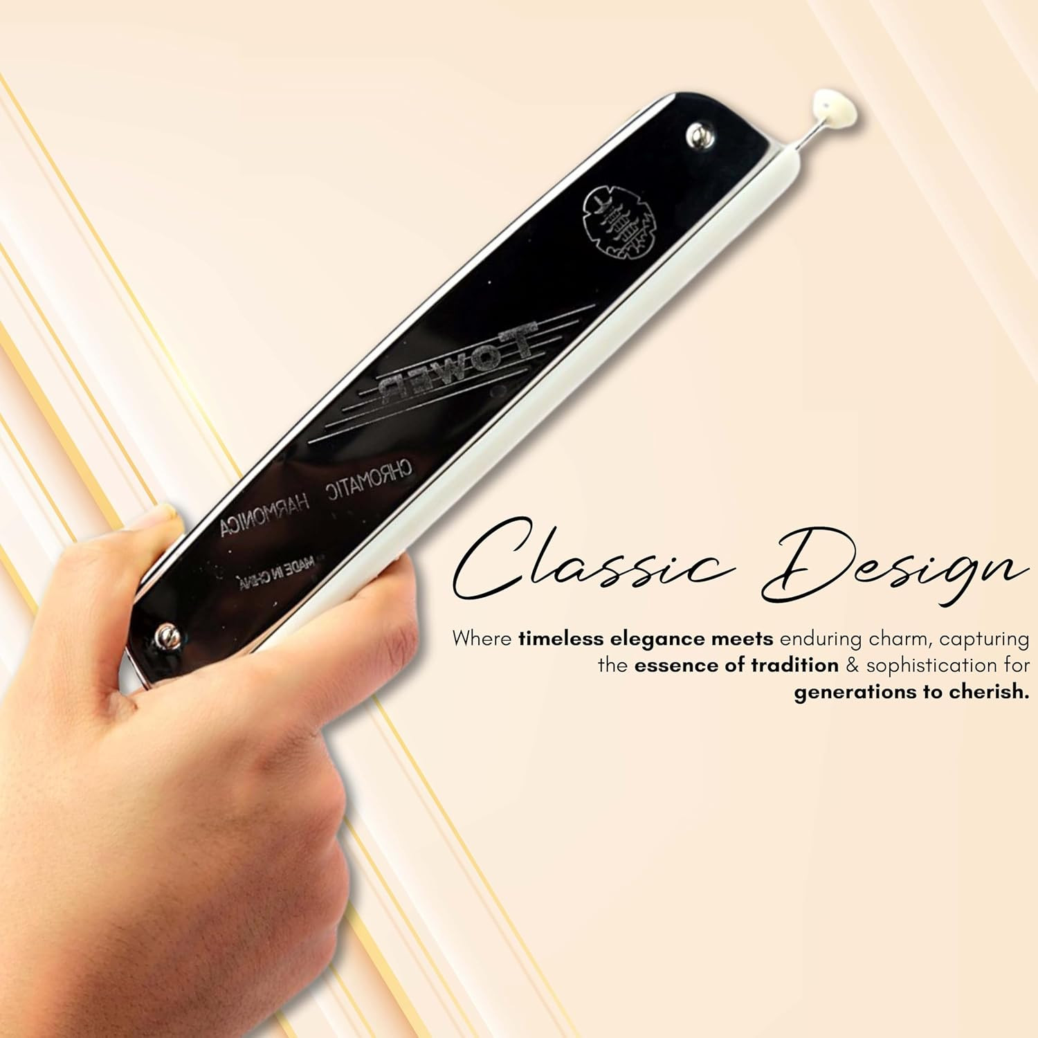 Tower Chromatic Mouth Organ Harmonica 24 Holes Key-C With Scale Change Option