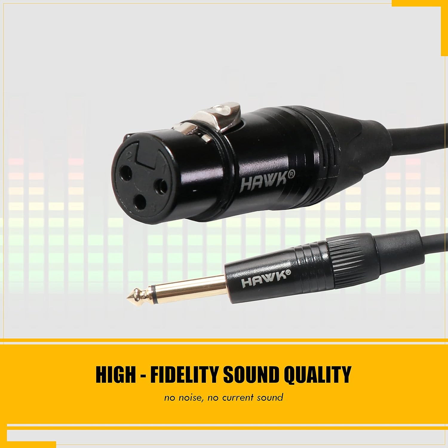 Hawk SXFP-010 Gold Series TS Male to XLR Female Audio Cable - 3 Meter Black Indoor 10 Feet 5 Pin Unbalanced Microphone Mixer Audio Interface Audio Equipment