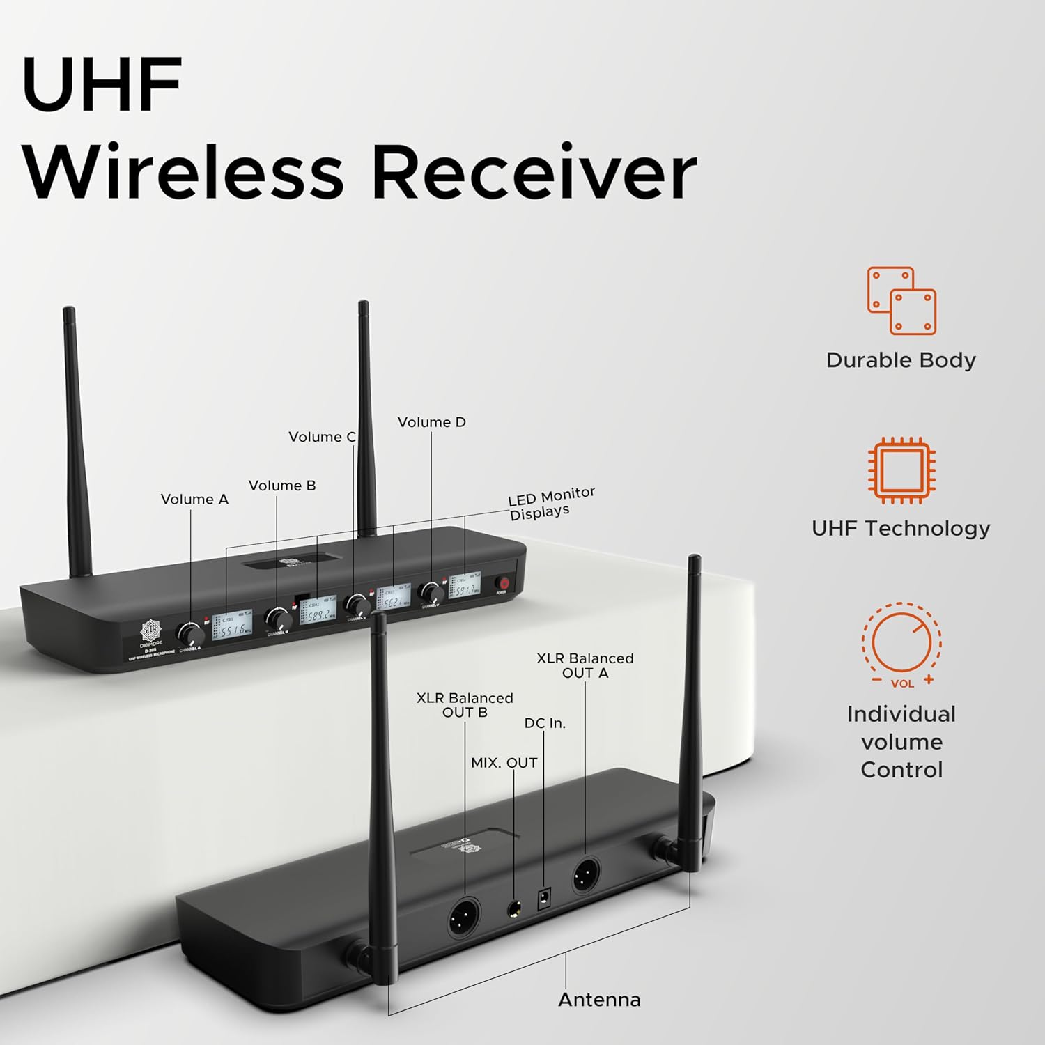 Digimore D-385 UHF wireless microphone system