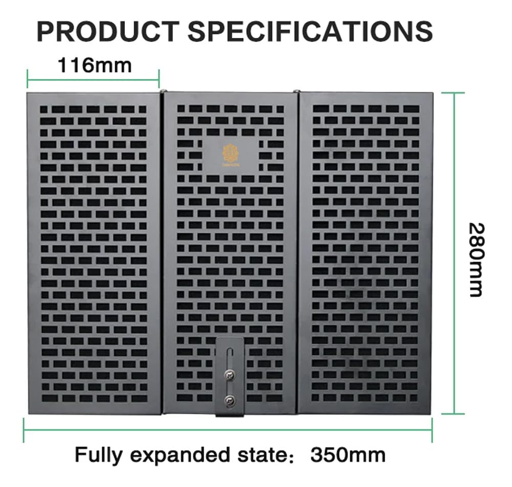 Digimore D-140 Microphone Isolation Shield 3-Panel Pop Filter Professional Foldable Vocal Booth High Density Absorbent Foam Suit for Any Condenser Mic Studio Sound Recording Podcasts Singing