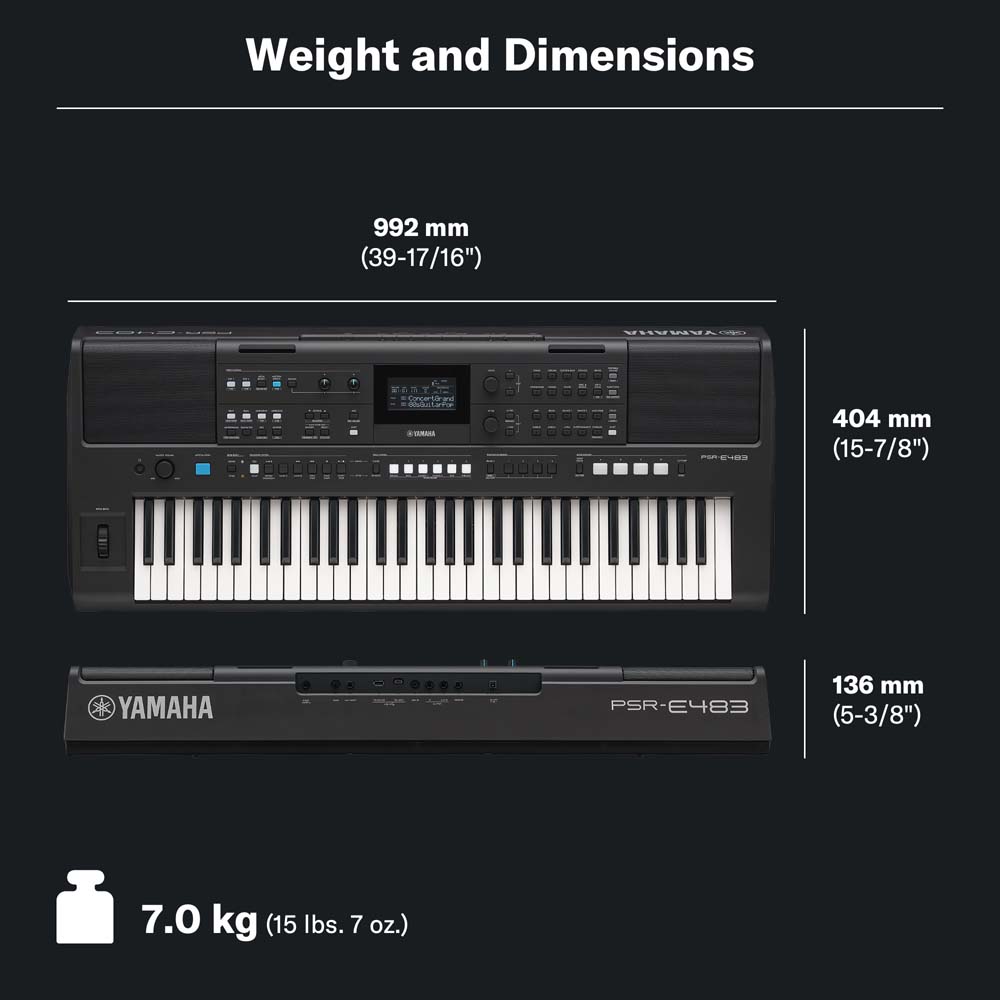 Yamaha PSR-E583 61-Key Portable Keyboard with Touch Response Advanced Built-in Voices Styles USB Connectivity Performance Controls Lightweight Design for Professional Use Studio Practice