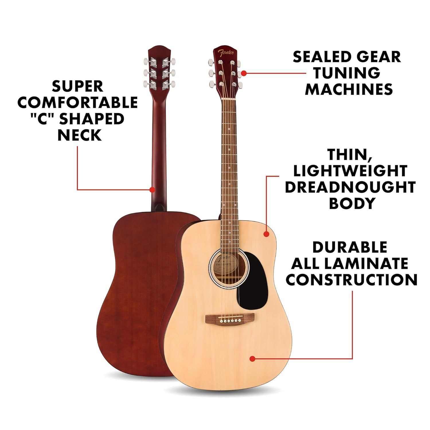 Fender Acoustic Guitar Wn FA-25 NAT Natural