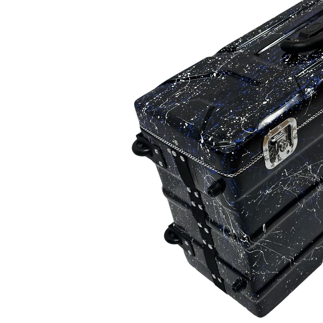Hard FIber Case for 9 scale changer Harmonium With Trolley and wheels - BLACK SPLASH