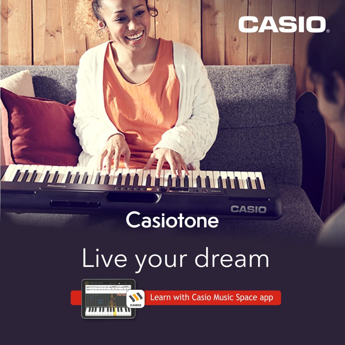 Casio CT-S200 Casiotone 61-Key Portable Keyboard with Bag Stand Dustcover Combo PackBlack