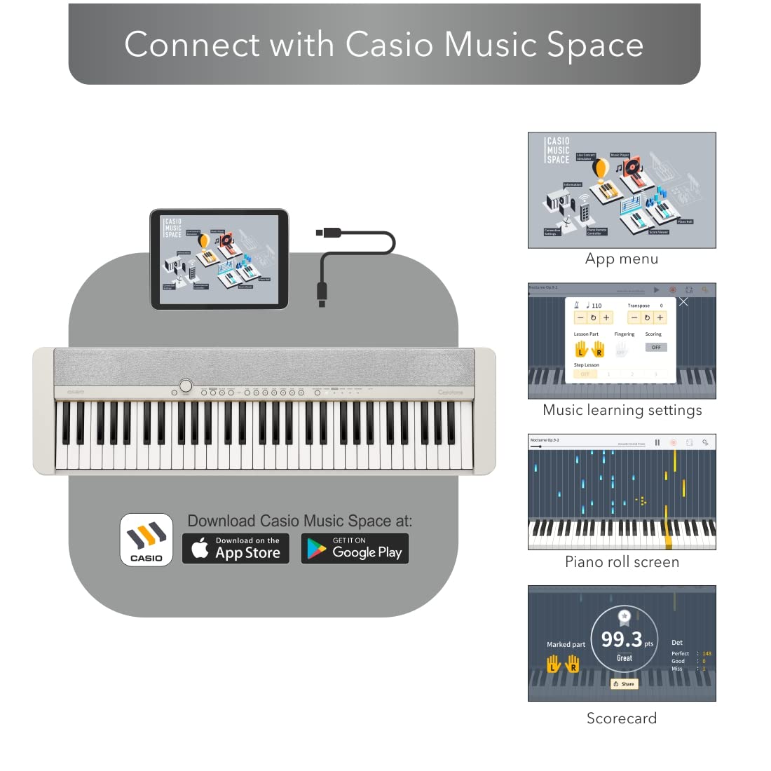 Casiotone CT-S1WE 61 keys Advanced Keyboard with Chordana Play APP