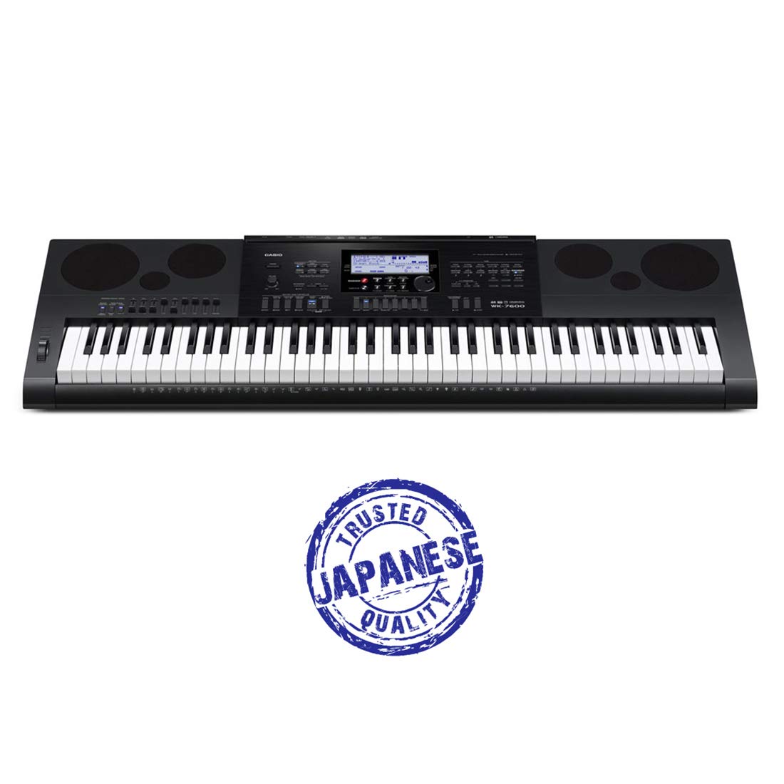 Casio WK7600 76-Key Workstation Keyboard with Power Supply and Piano tones Black