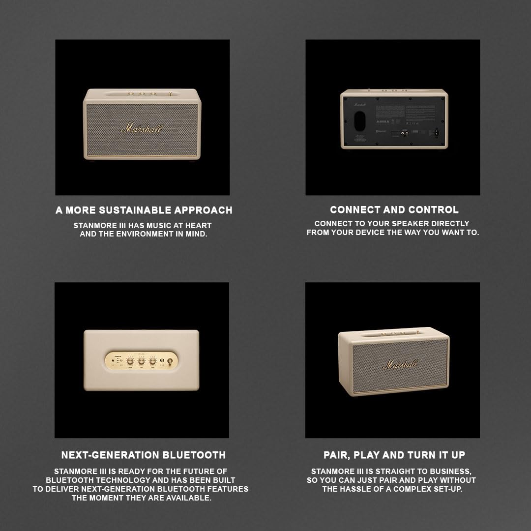 Marshall Stanmore III Bluetooth Wireless Powered 15 Watts Speaker Cream