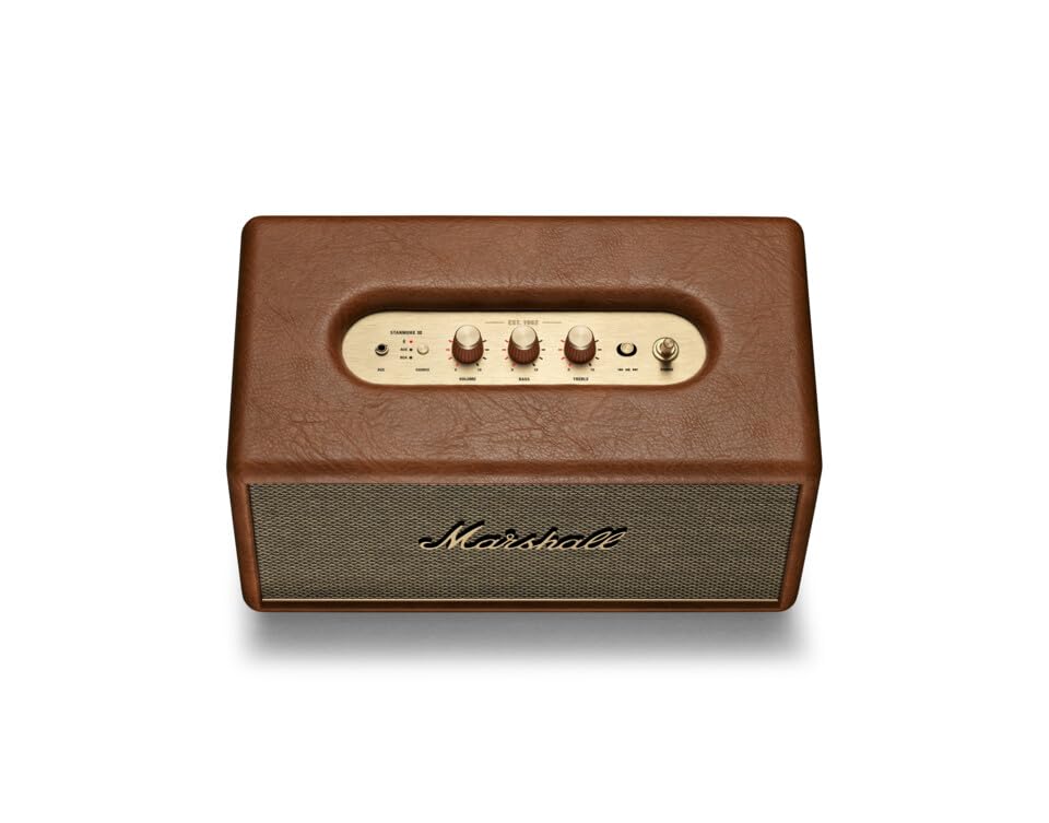 Marshall Stanmore III Wired Connectivity Home Speaker with Bluetooth 52  RCA or 35mm Input - Brown