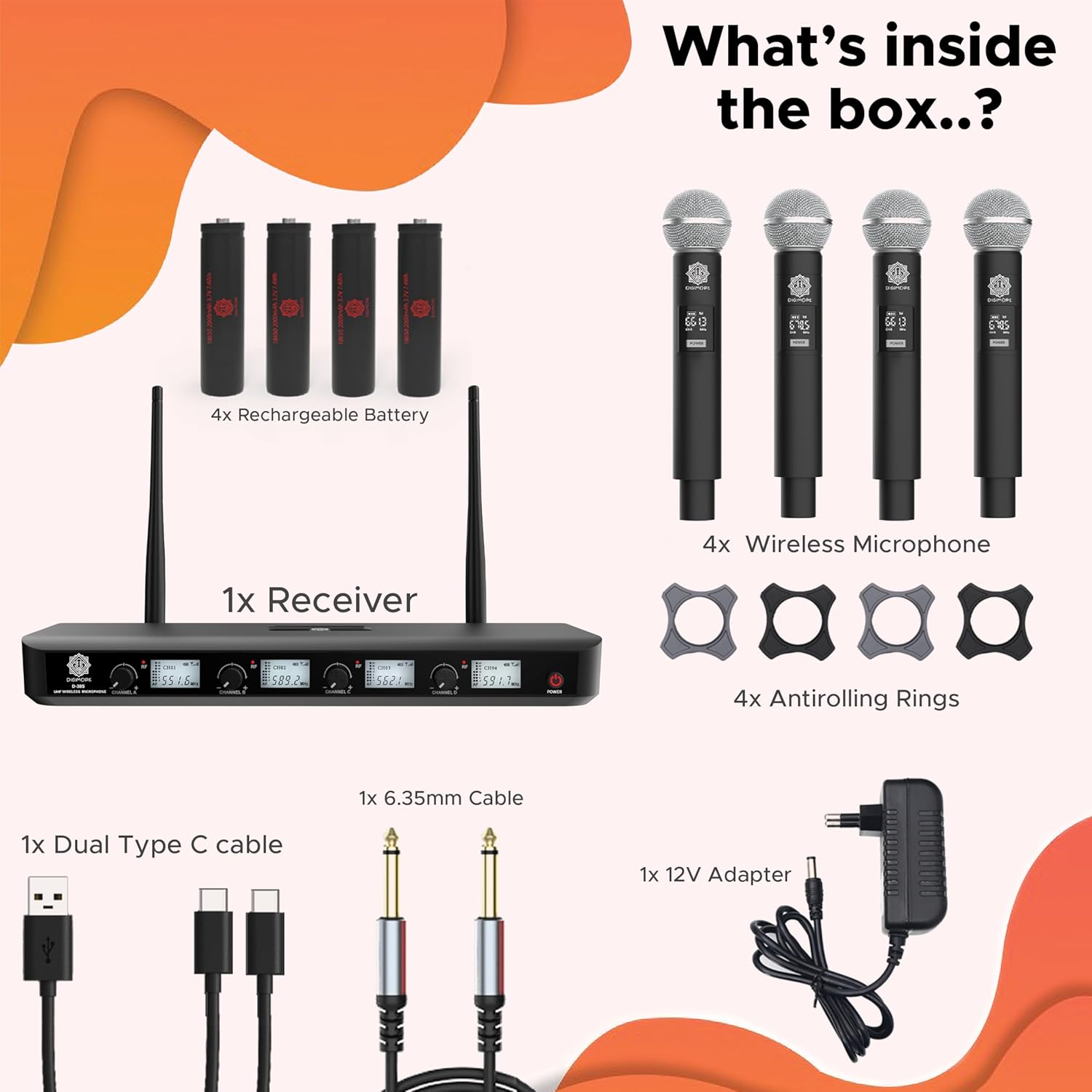 Digimore D-385 UHF wireless microphone system