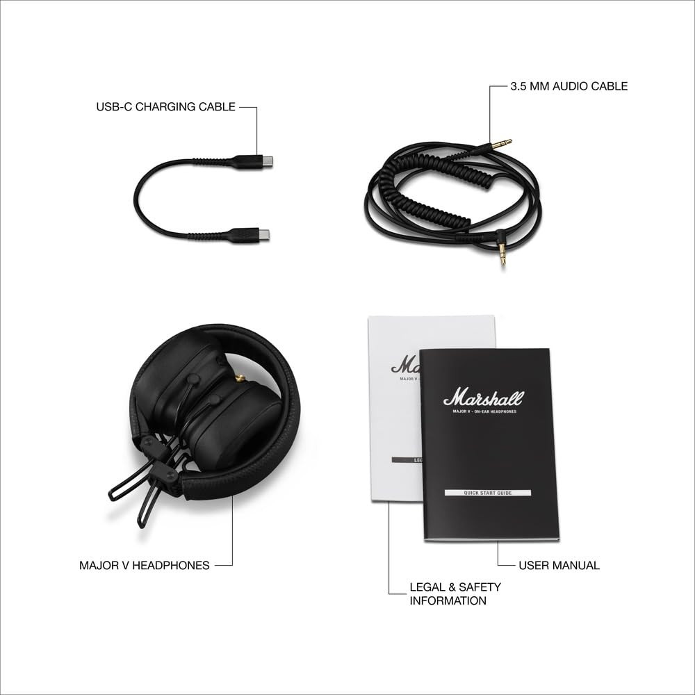 Marshall Major V Wireless On-Ear Headphones Black