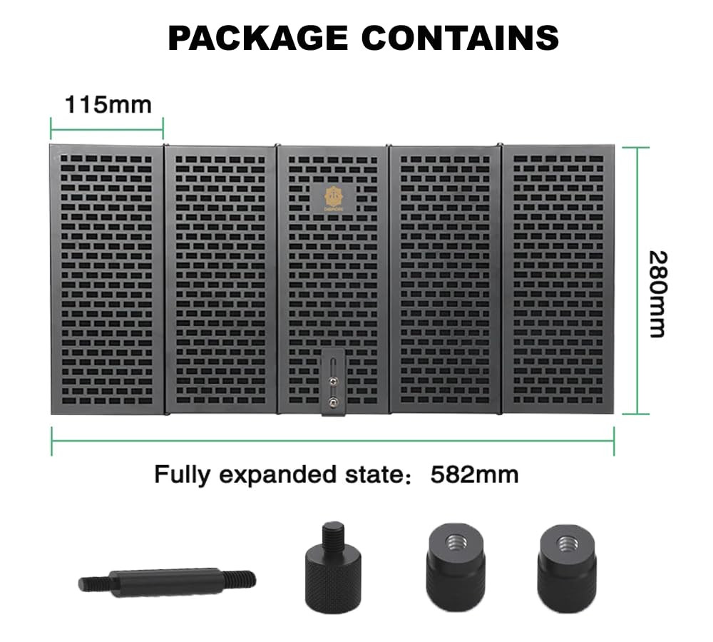 Digimore D-150 Microphone Sound Isolation Shield with Metal Panel and Sound Absorbing Foam Reflector for Recording Studio Podcasts Singing Broadcasting 5-Panel