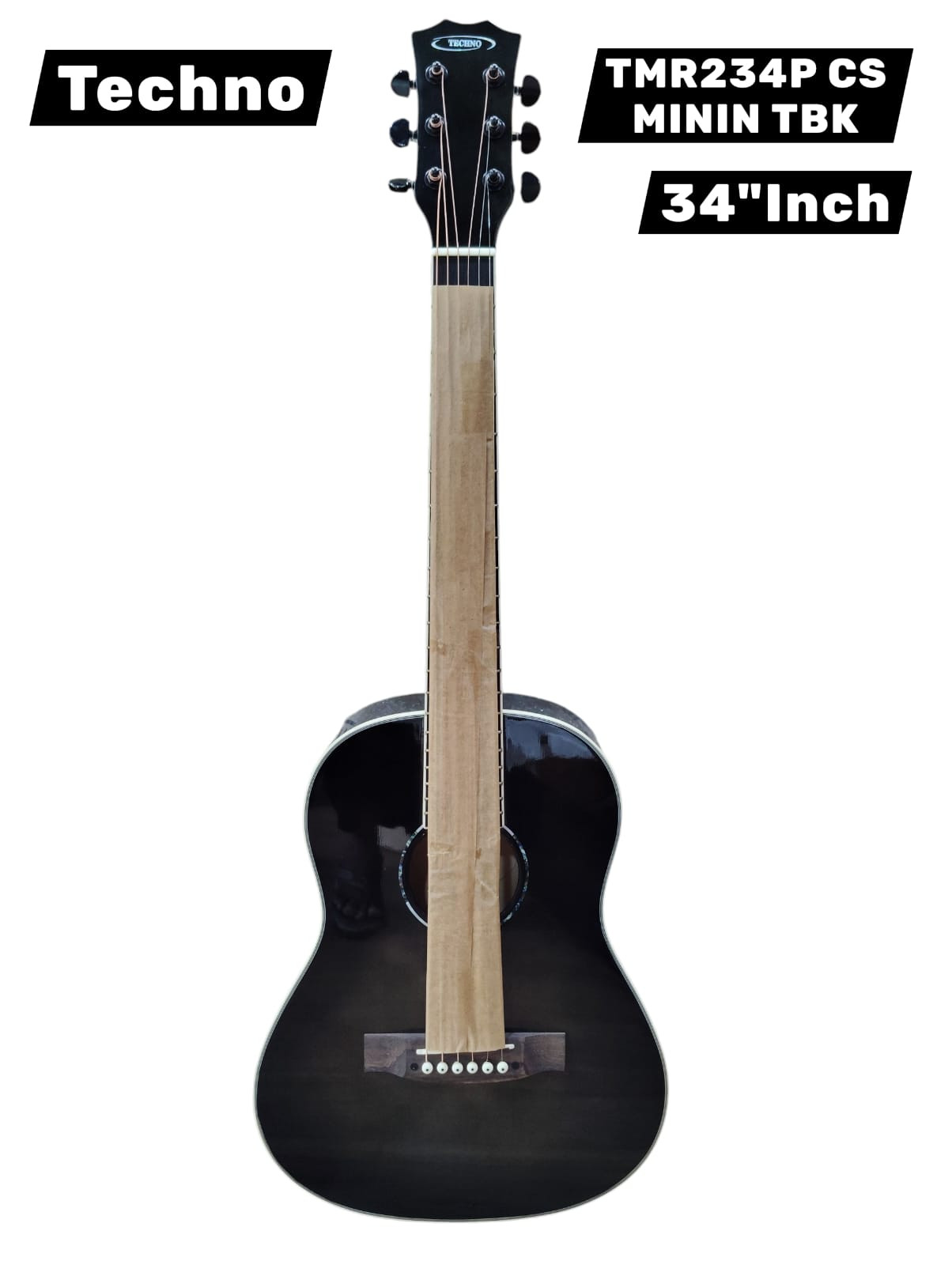 Techno Semi - Acoustic Guitar TMR-236P GS Mini TBK with Padded Bag Black