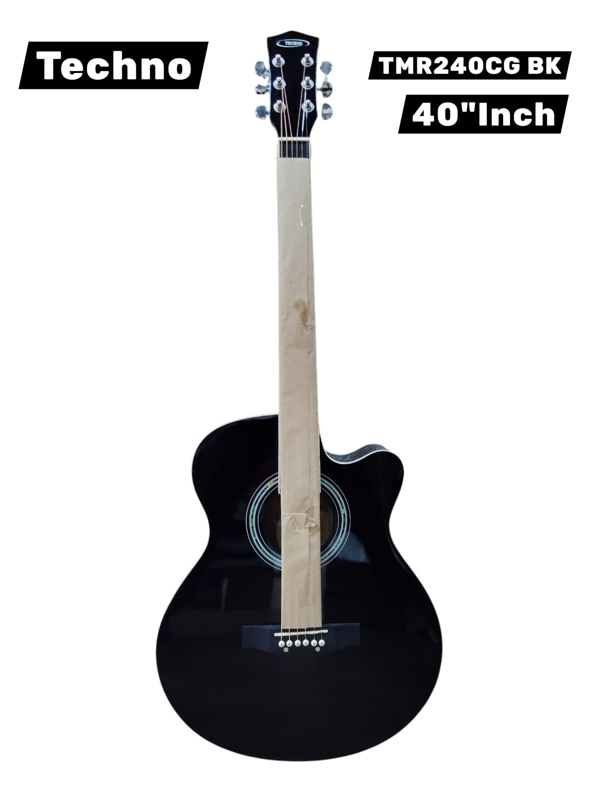 Techno Semi - Acoustic Guitar TMR240CG with Padded Bag Black