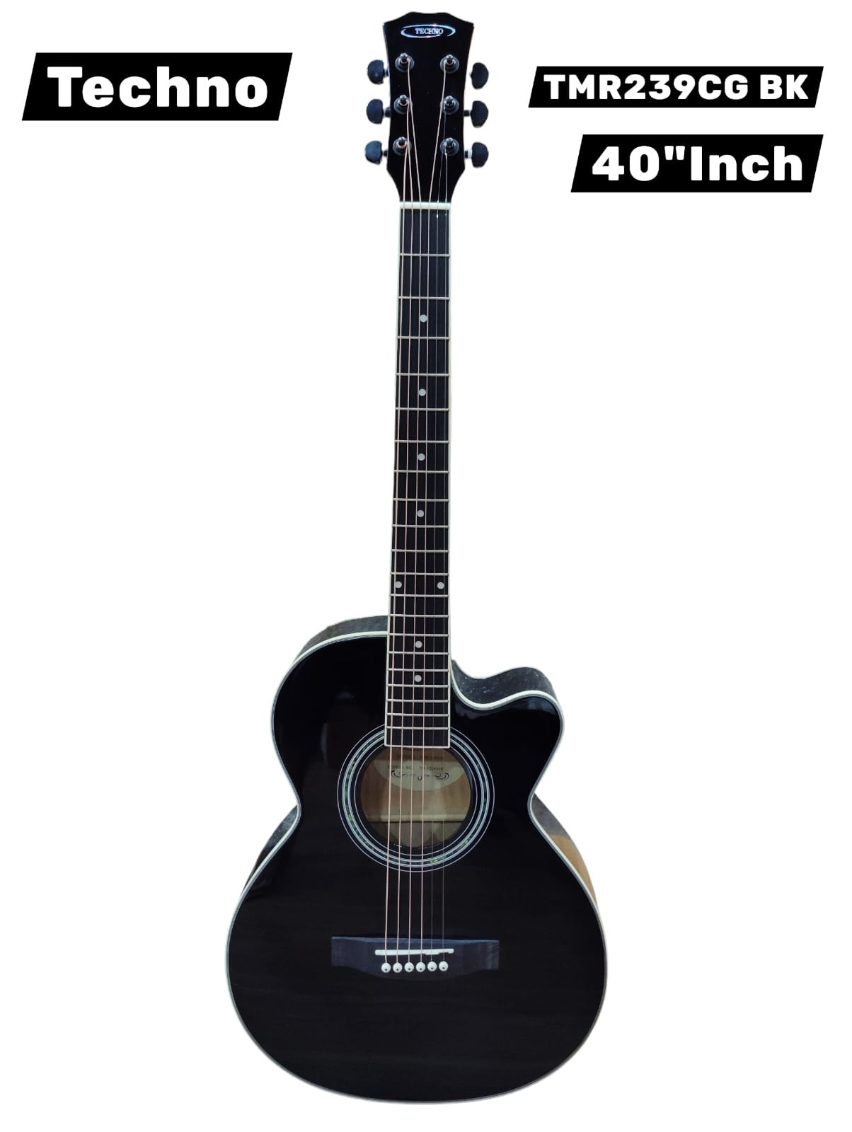 Techno Semi - Acoustic Guitar TMR-239CG with Padded Bag Black