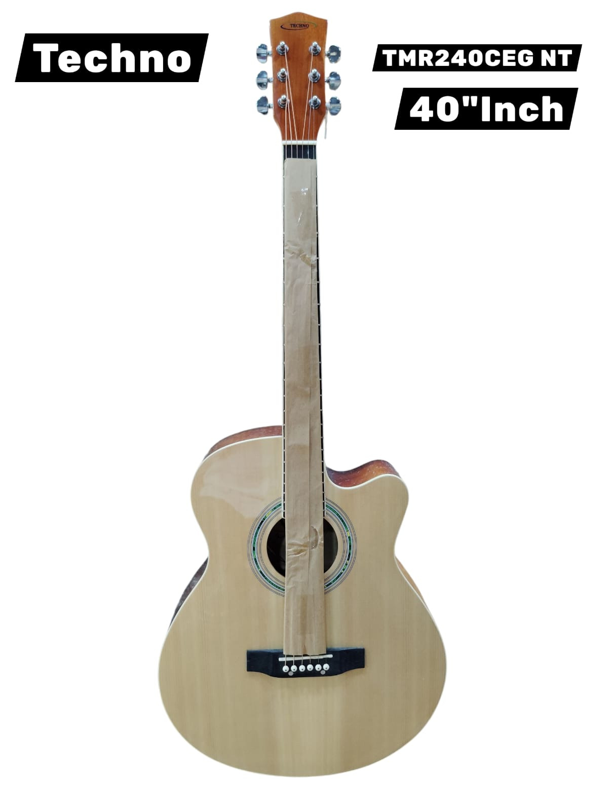 Techno Semi - Acoustic Guitar TMR240CEG with Padded Bag Natural