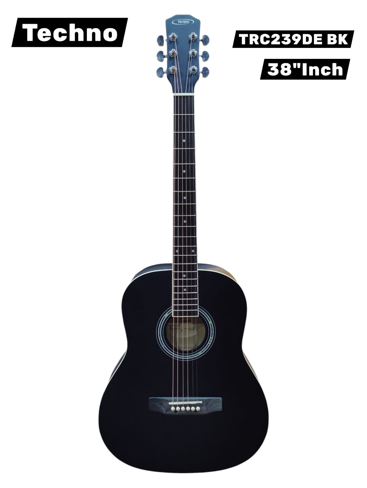 Techno Semi - Acoustic Guitar TRC-239DE with Padded Bag Black