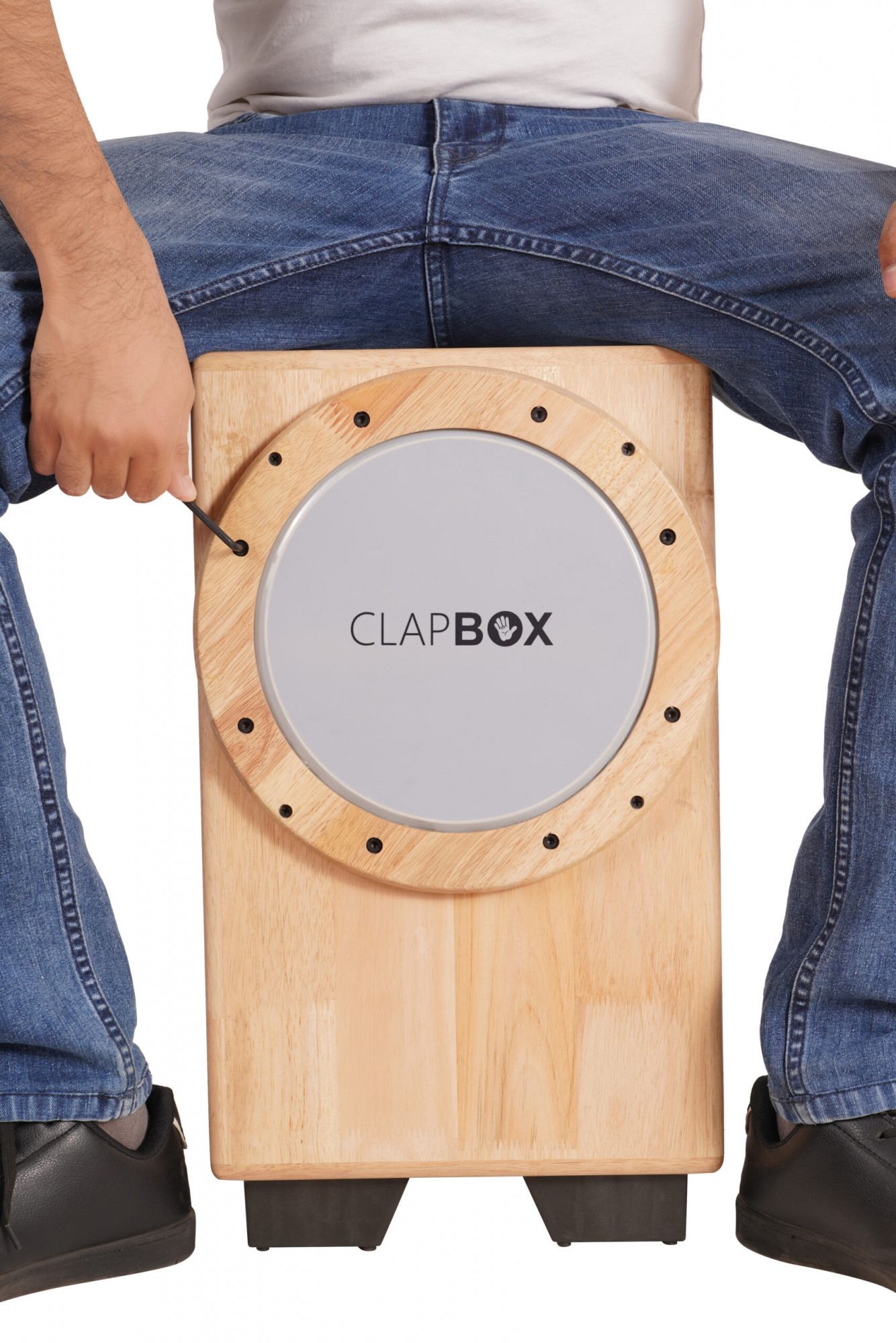 Clapbox Cajembe Cajon 4 instruments in 1 - Rubber wood H50 W30 L30 3 Internal Snares Natural