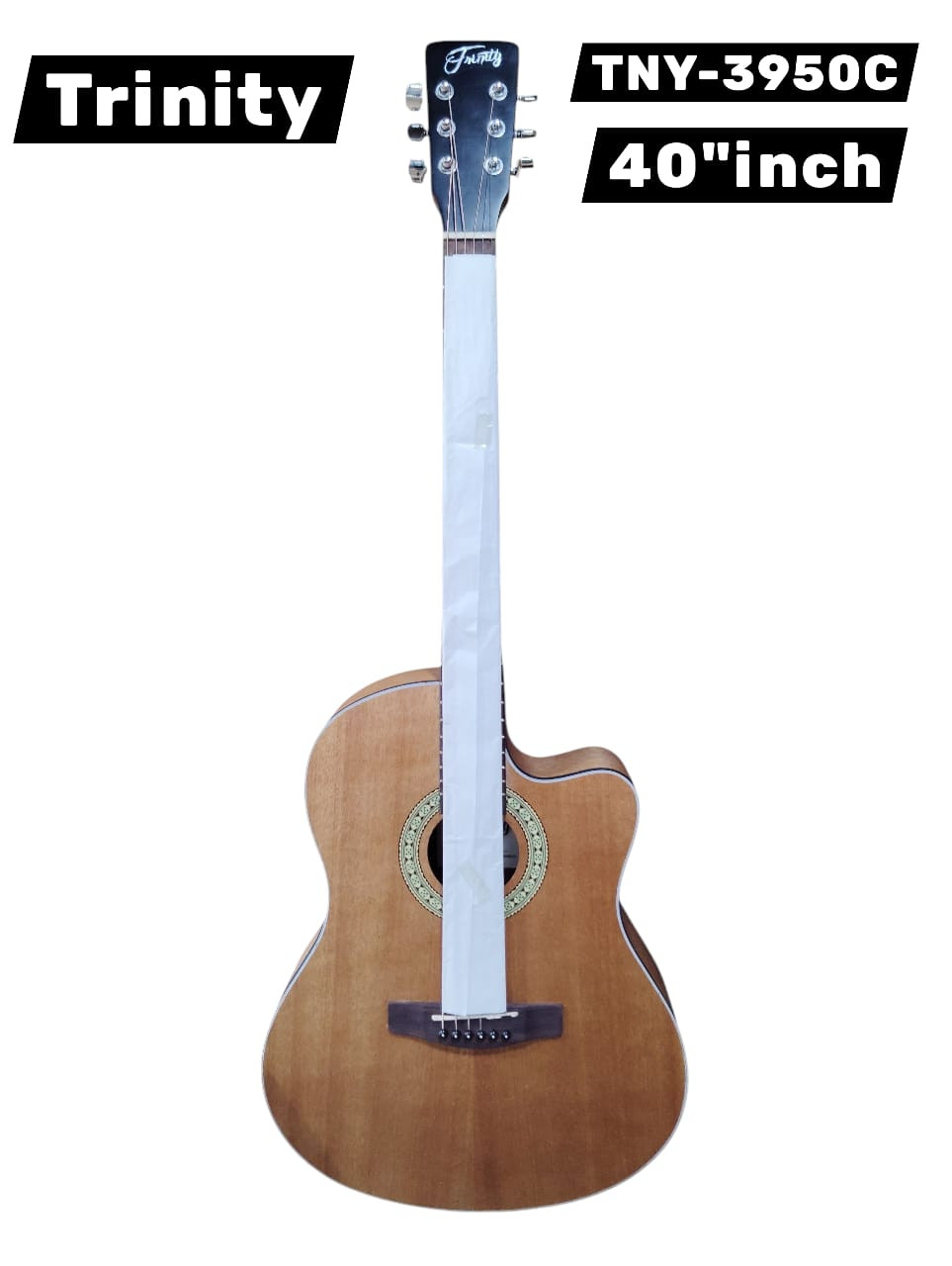 Trinity TNY 3950C Acoustic Guitar Cutaway Spruce Top With Padded Bag Belt and Plectrums