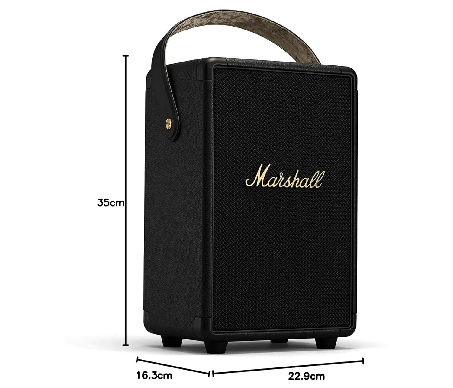 Marshall Tufton Portable Bluetooth Speaker with 20 Hours of Portable Playtime 360 Sound Water-Resistant IPX2 - Black Brass
