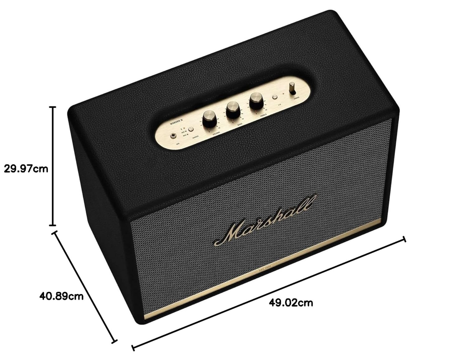 Marshall Woburn II 130 Watt Wireless Bluetooth Powered Speaker Black