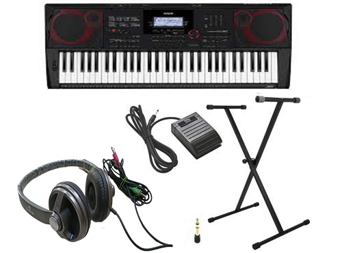 Casio CT-X8000IN Keyboard with Adapter Headphone Sustain Pedal Stand Combo Pack