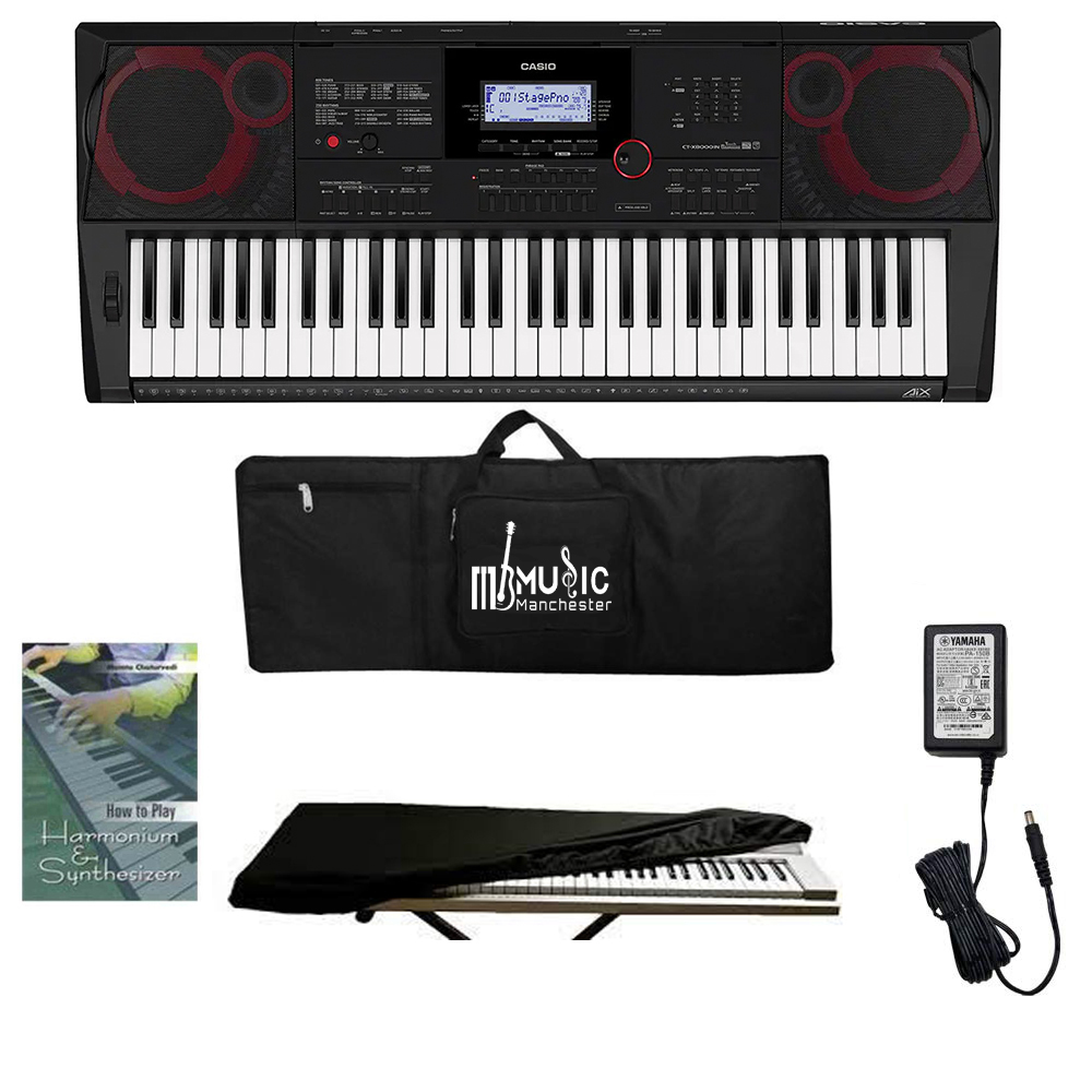 Casio CT-X8000IN 61-Key Portable Keyboard Black CAS-CTX8000IN bundle