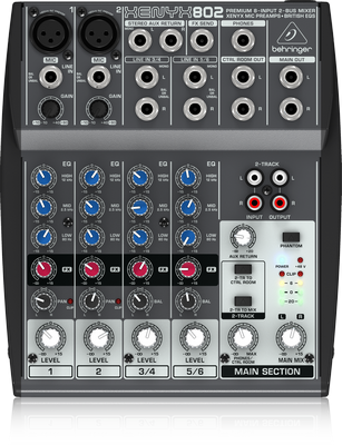 Behringer XENYX 802 Premium 8-Input 2-Bus Mixer with XENYX Mic Preamps and British EQ
