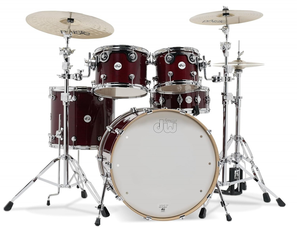 Image of DW Design Series 4-piece Shell Pack -Acoustic Drum Set with Maple Snare - Cherry Red