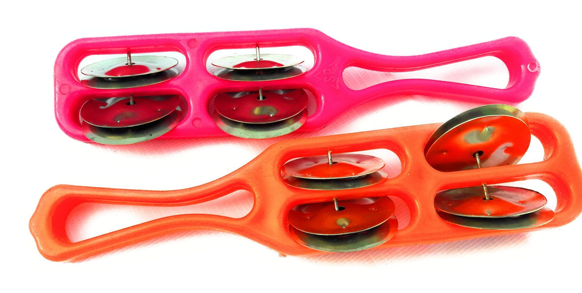 Music Manchester Hand Percussion Cymbals Jhika Khanjari plastic Handel Junjuna 2 Line Steel Jingle set Indian Musical Instrument Kartal Instrument