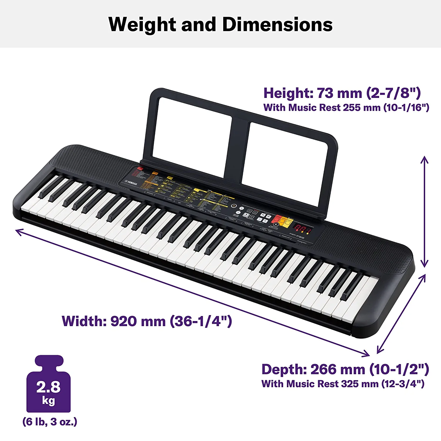 Yamaha PSR-F52 Portable 61 Keys Keyboard with adaptor
