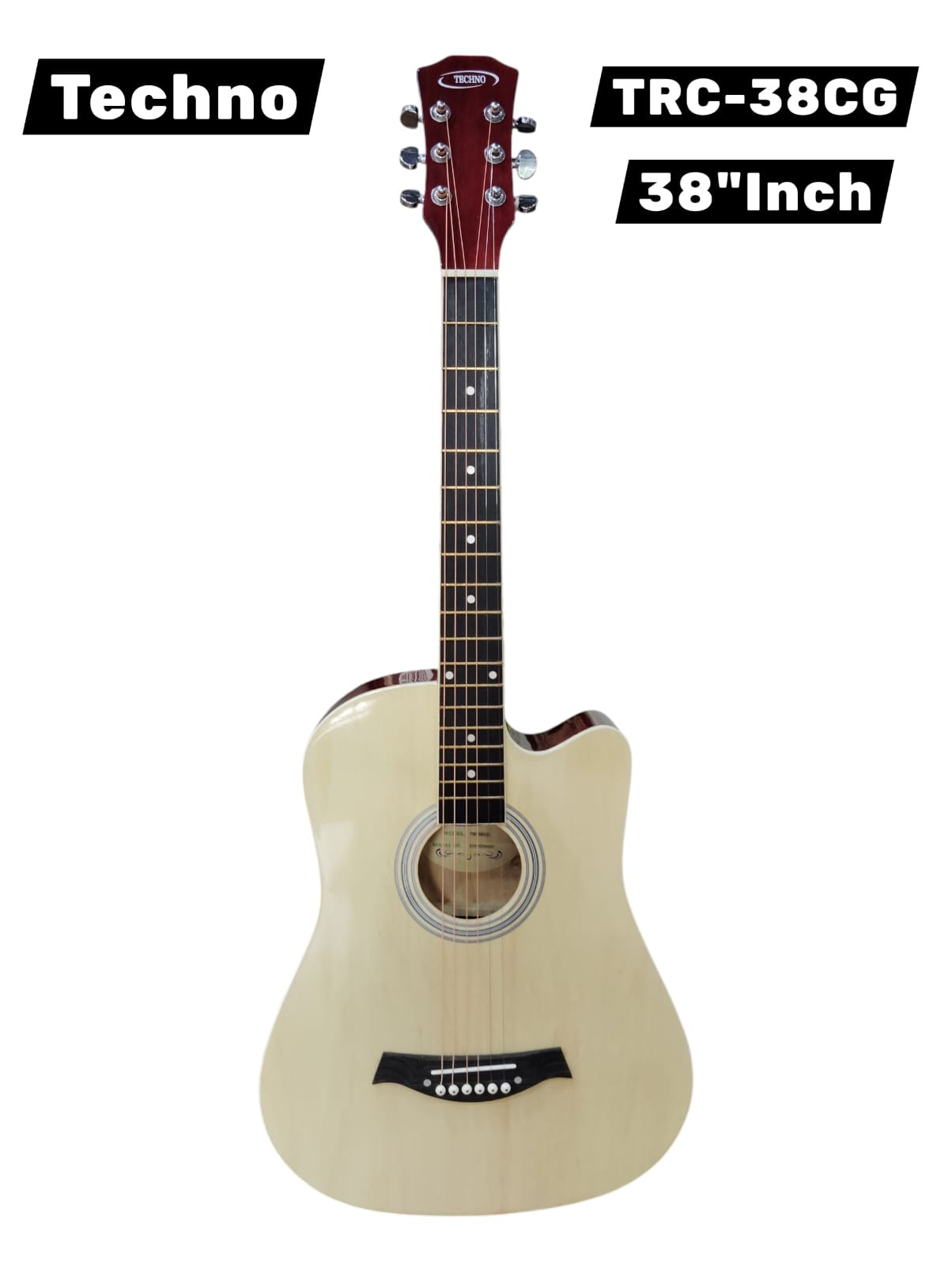 Techno Semi - Acoustic Guitar TRC38CG with Padded Bag Natural