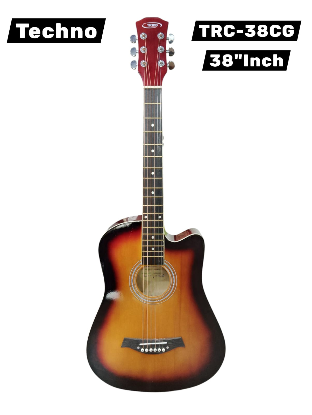 Techno Semi - Acoustic Guitar TRC38CG with Padded Bag Sunburst