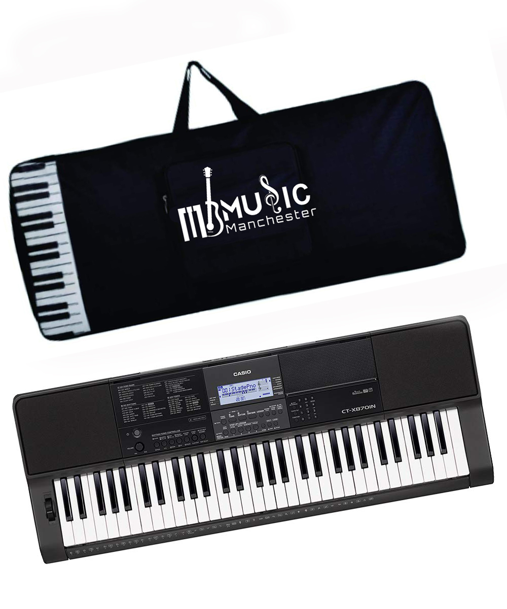 Casio CT-X870IN 61-Key Touch Sensitive Portable Keyboard with Carry Case Black