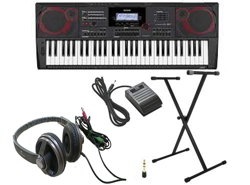 Casio CT-X9000IN Keyboard with Adapter Headphone Sustain Pedal Stand Combo Pack