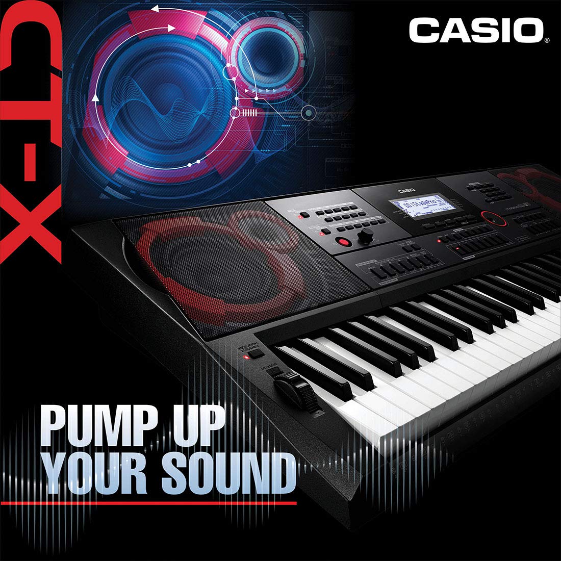 Casio CT-X9000IN 61-Key Portable Keyboard with Carry Case Black