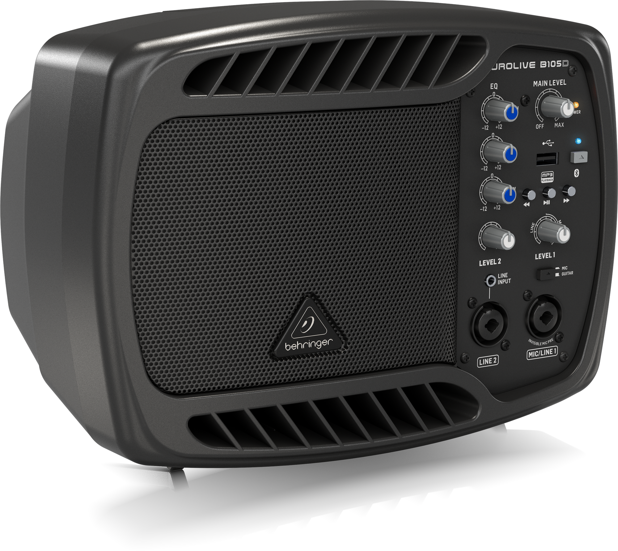 Behringer B105D Ultra-Compact 50W PAMonitor Speaker with MP3 Player and Bluetooth Audio Streaming