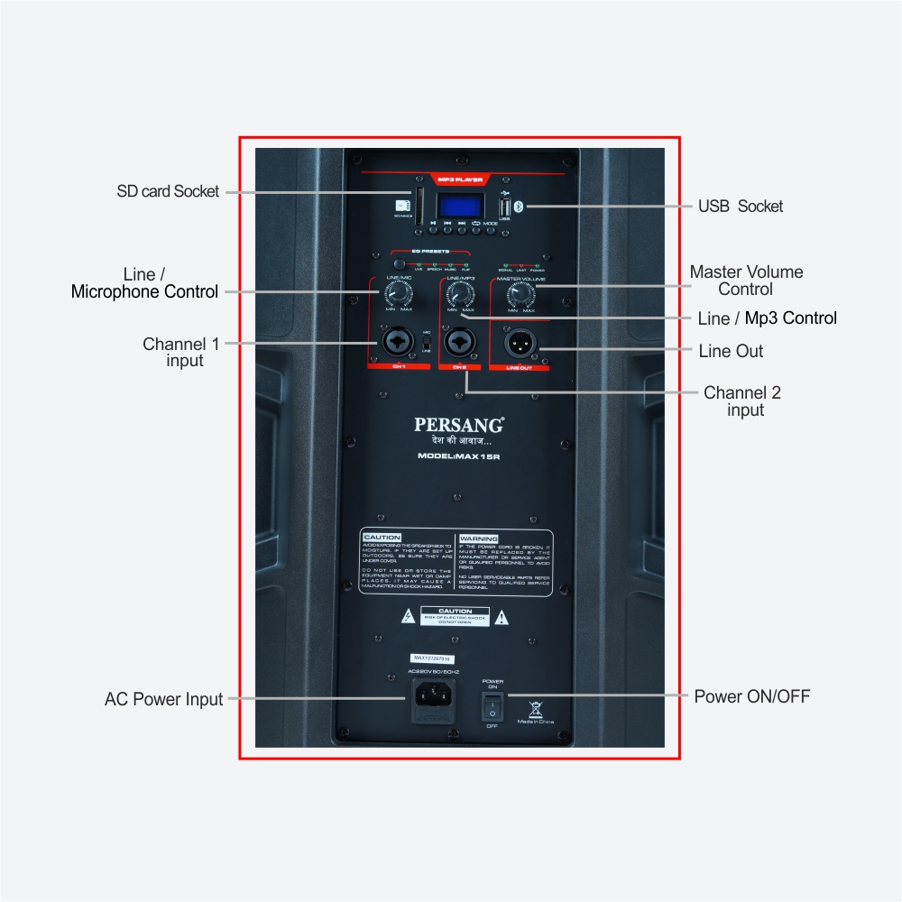 Persang Media Baretone Max-15R12 350 Watts RMS 12 Inches