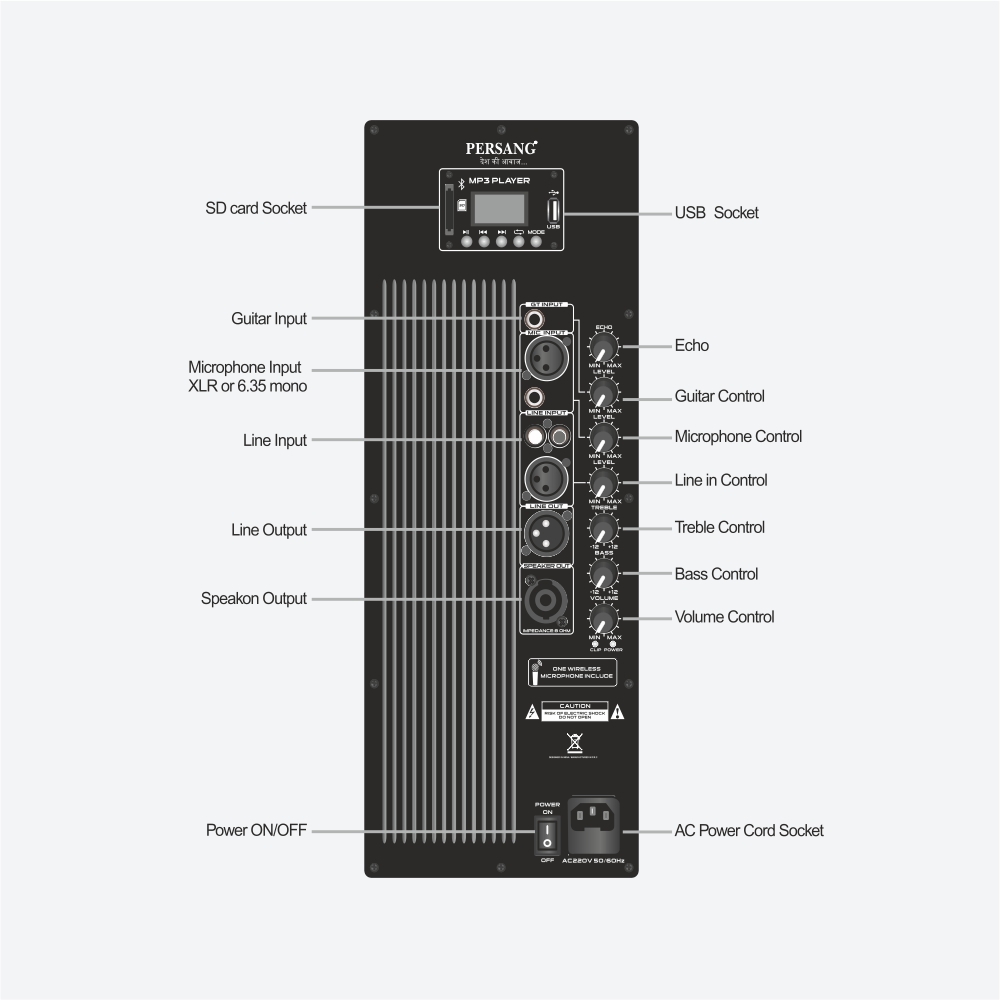 Persang Media Baretone MAX 15R15 250 Watts RMS 15 Inches