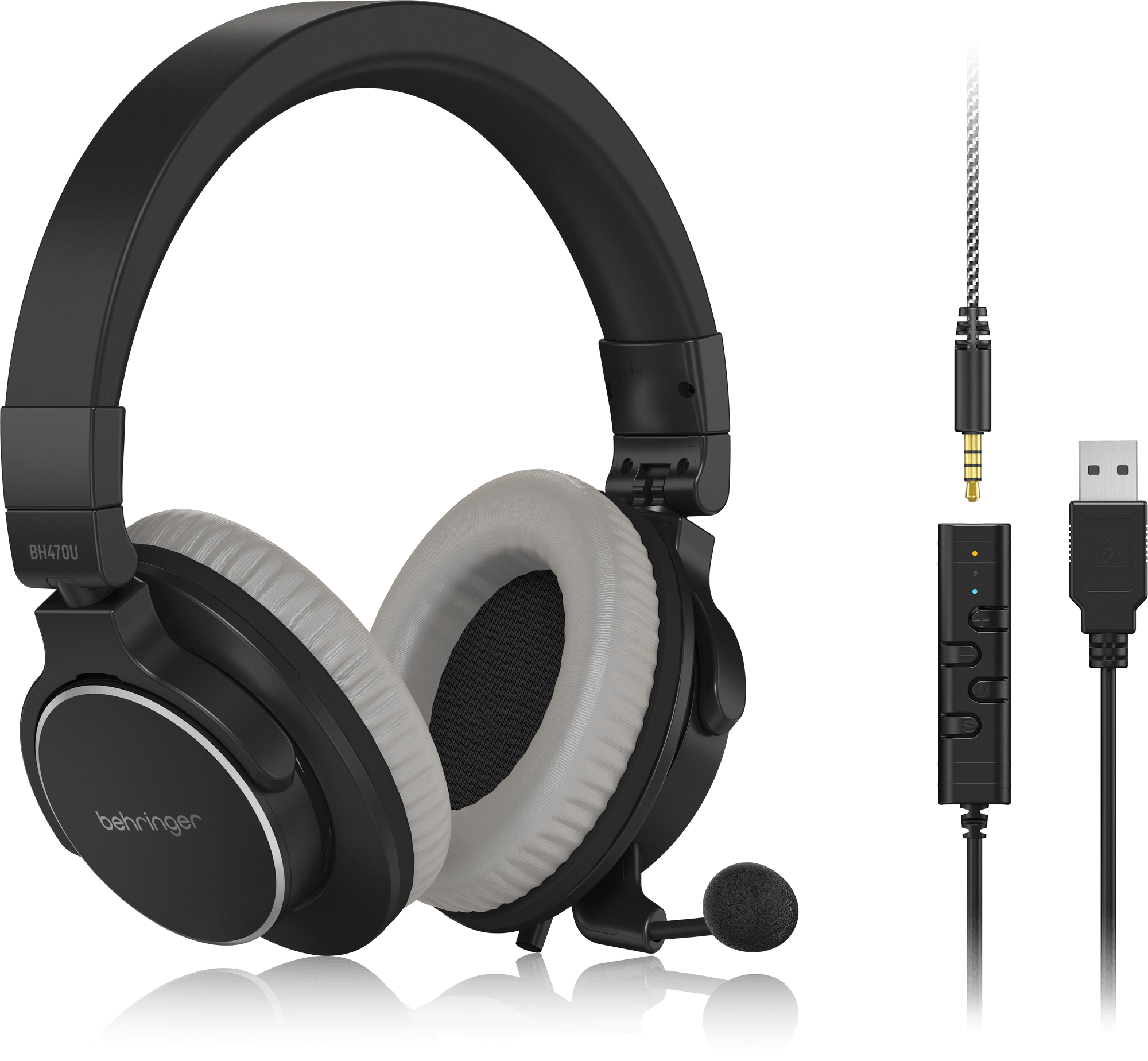 Behringer BH470U Premium Stereo Headset with Detachable Microphone and USB Cable