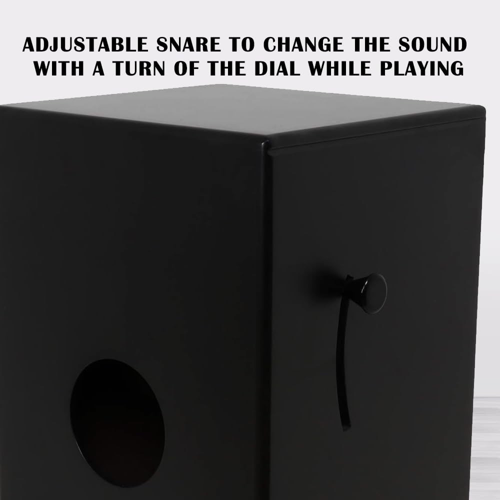 Clapbox Adjustable Snare Cajon CB50- Oak Wood H50 W30 L30 - 3 Internal SnaresBlack