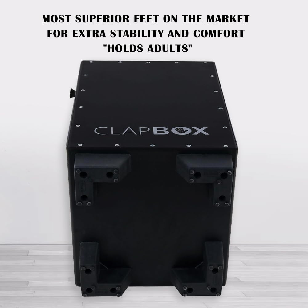 Clapbox Adjustable Snare Cajon CB50- Oak Wood H50 W30 L30 - 3 Internal SnaresBlack