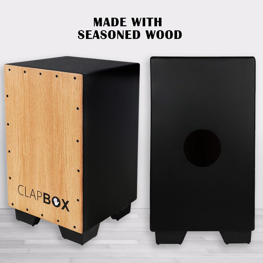 Clapbox Cajon CB11 -Black Oak H50 W30 L30 - 3 Internal Snares