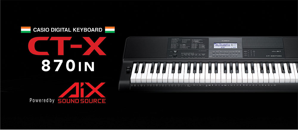 Casio keyboard Combo Pack of CTX870IN 61-Key Portable Keyboard with Keyboard Stand Adapter Keyboard Padded Bag and Keyboard Dust Cover
