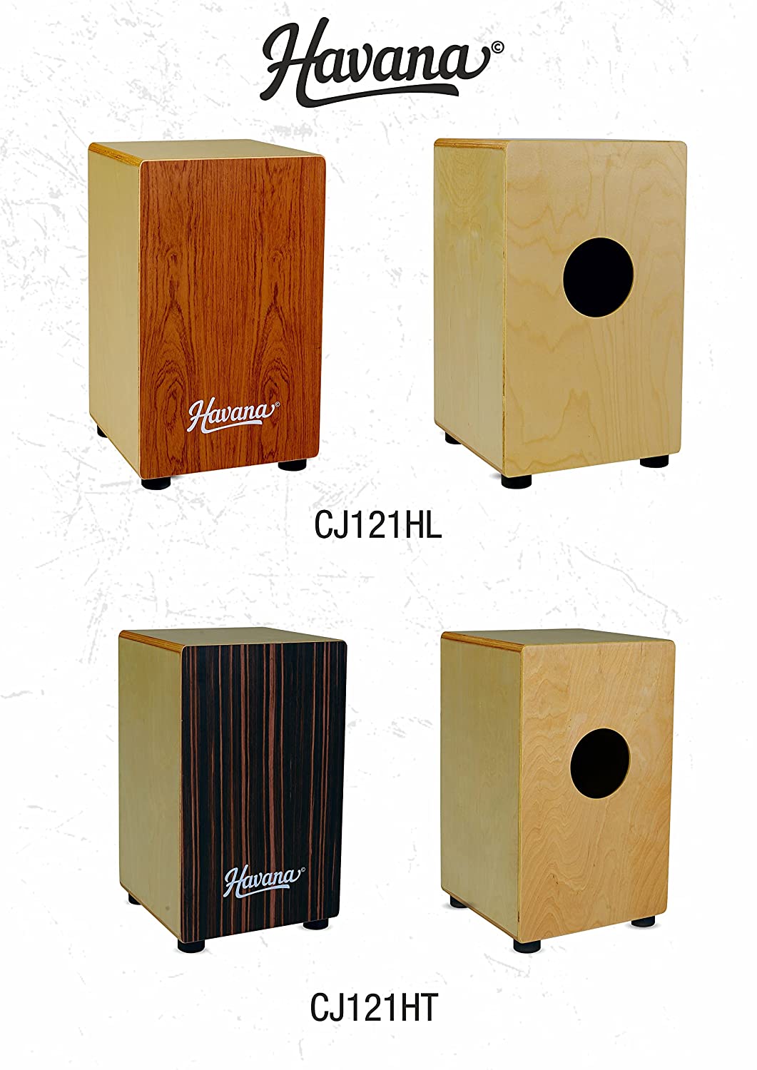 Havana wooden Cajon Natural Finish with string and bell CJ121HL