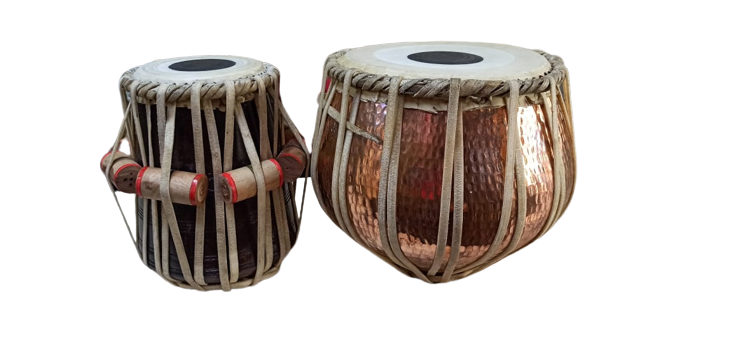 Professional Tabla Pair Set Copper Bayan with Cover Sheesam Tabla