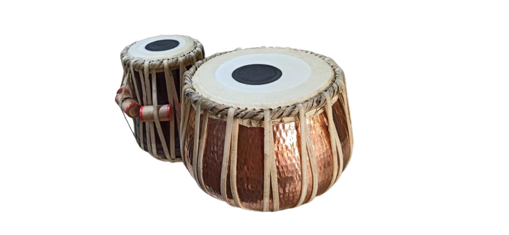 Professional Tabla Pair Set Copper Bayan with Cover Sheesam Tabla