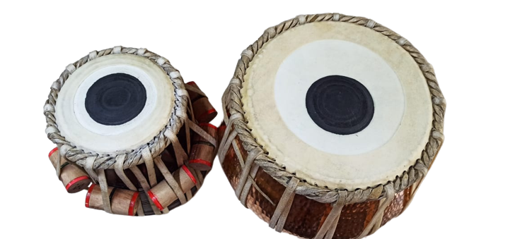 Professional Tabla Pair Set Copper Bayan with Cover Sheesam Tabla