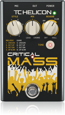 TC Helican CRITICAL MASS Studio-Quality Vocal Stompbox for Large Group-Sound Effects