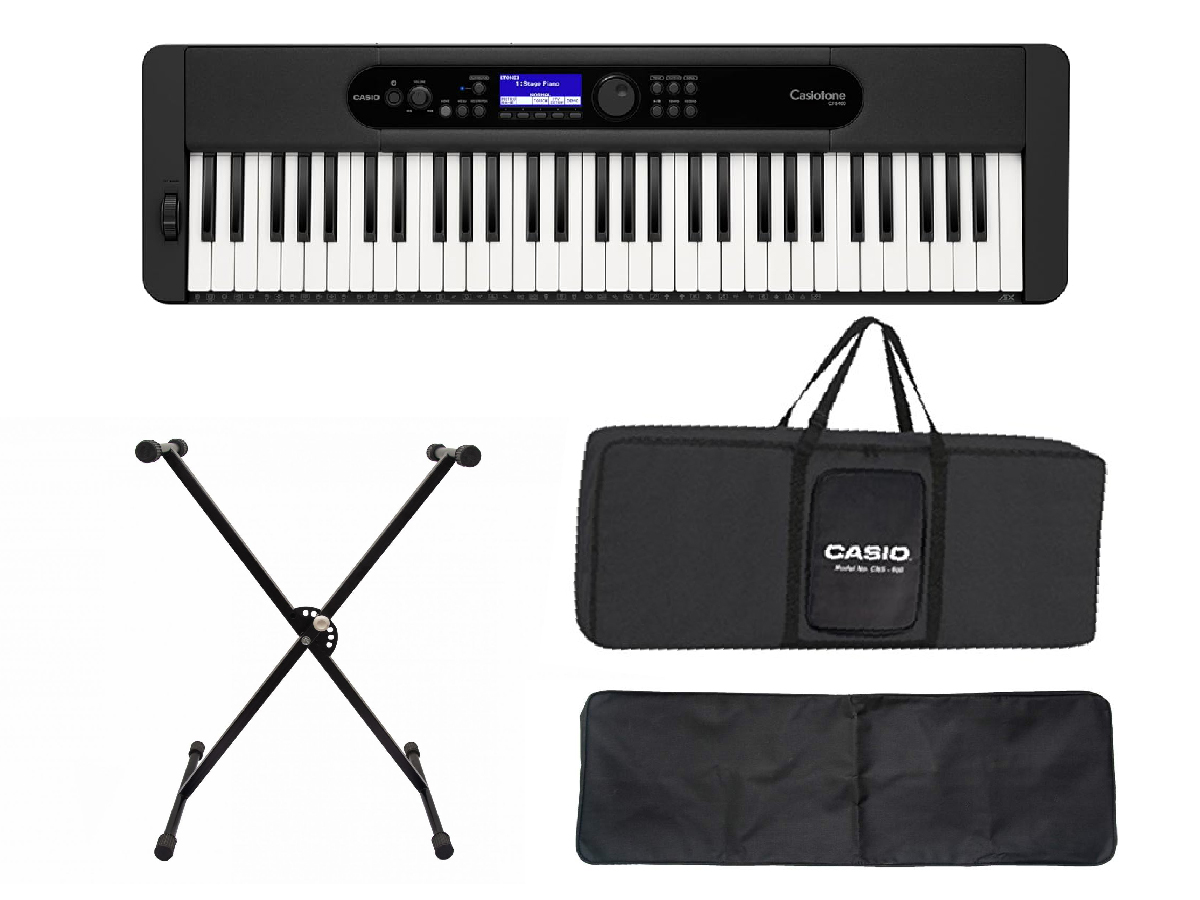Casio CT-S400 61-Key Portable Keyboard with Bag Dust Cover and Stand Combo