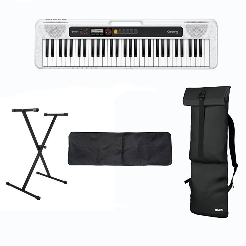 Casio CT-S200 Casiotone 61-Key Portable Keyboard with Bag Stand Dustcover Combo PackWhite